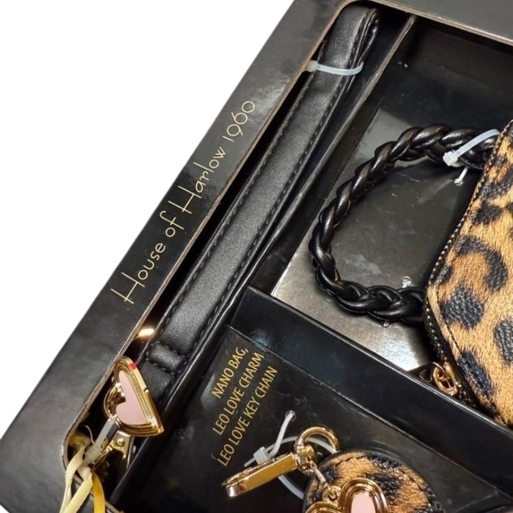 NWT House of Harlow 1960 3-in-1 Love Leo Leopard Nano Bag Gift Set - Picture 4 of 6